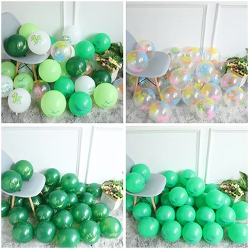 10/30/50pcs Dinozaver Listov Kovinski Makaron Pearl Light Green Latex Balon Baby Tuš Otroci Rojstni dan Dekoracijo Dobave