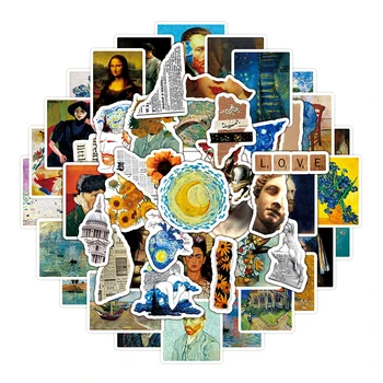 10/30/50pcs Oljno Slikarstvo, Umetnost Slavni slika Nalepke Estetske Mona Van Gogh Picasso David Risanka Dekoracijo Nalepke Nalepka
