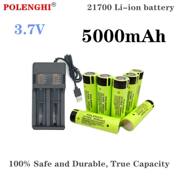 100% res zmogljivosti 21700 3,7 V 5000mAh ravno top litij-ionska akumulatorska baterija, ki se uporablja za svetilko in akumulator komponente