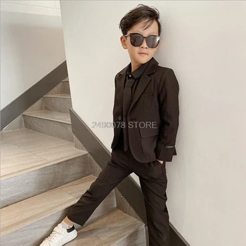 2020 Otroci Poroko Jakna+Hlače 2Pcs bo Ustrezala Cvet Fantje Japonska Formalno Tuxedos Otroci Rojstni dan Uspešnosti Oblačenja Noša