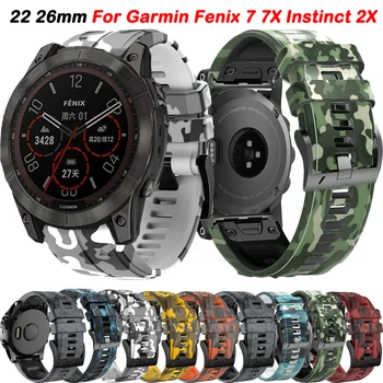 22 26 mm Watchband Za Garmin Fenix 7 6 7X 6X Pro 5 5X Plus nagon 2X 3HR Silikonski Hitro Sprostitev Watch Easyfit Zapestje Trak Trak