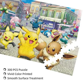 300Pcs Lesene Puzzle Igrače za Otroke, Risanka Pokemon Pikachu Živali Lesa Jigsaw Baby Učenje Izobraževalne Igrače Otroci Darilo