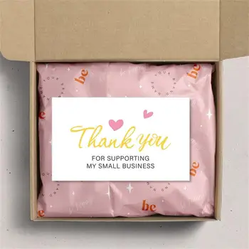 30pcs/paket Pink Hvala Kartice Za Podporo Poslovni Paket Dekoracijo vizitko Ročno, Z Ljubeznijo Ročno