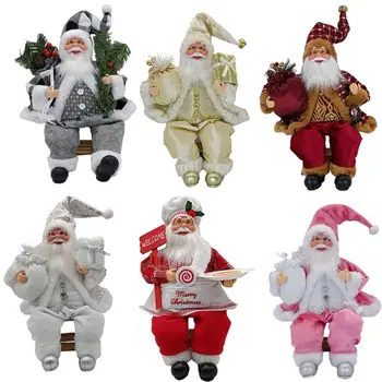 35 CM Božični Okraski Santa Lutka Igrača Sedel Santa Claus Scene, Rekvizitov, Okras Božič Slika Figurice