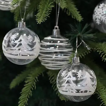 6Pcs Pregleden Baubles Z Snežinka/Spiralni Trak Božič Visi Drevo Ornament Ustvarjalne Umetnosti, Obrti, Dekorativni Material