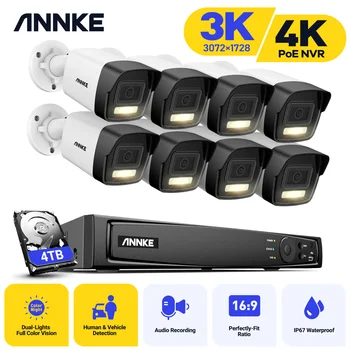 ANNKE 8CH 5MP Ultra HD POE Omrežna Video Varnostni Sistem 5MP H. 265+ NVR 8Pcs 5MP IP Kamere CCTV Video Nadzor 128G TF Kartica