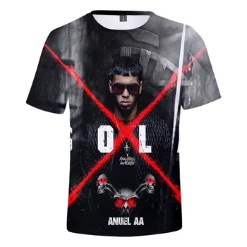 Anuel AA T-shirt Pravi Hasta La Morjem 3D Grafika Ulične Moški Ženske Modni Prevelik T Shirt Rapper Pevka Tshirt Vrhovi Tee