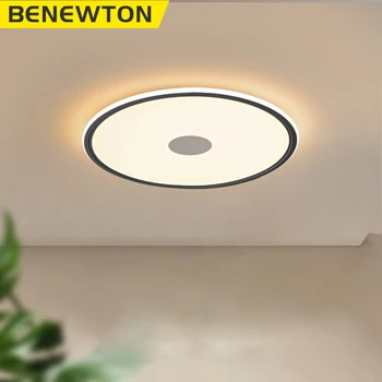 BENEWTON Krog črno bela led stropna luč zatemniti nadzor sodoben minimalističen slog led osvetlitev okrasni dom spalnica dekor
