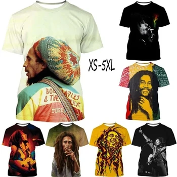 Bob Marley Klasičnih Priljubljena Pevka 3D Grafiko, ki je Natisnjena T-shirt Za Moške, Ženske Chilren Vrh Priložnostne Kratkimi Rokavi Tshirt Udoben Oblačila