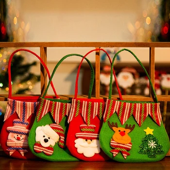 Božični Okraski Risanka Santa Claus Snežaka Elk Darilo Vrečko Vesel Božič Dekor Otrok Darilo Vrečko Candy Bag Božič Torbici