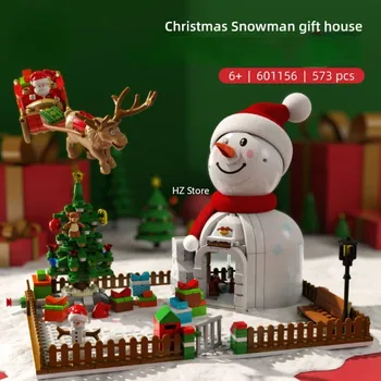 Božično Darilo Snežaka, Hiša Sestavljanje Puzzle Igrača Razsvetljavo Music Box Novo Leto Darilo 601156