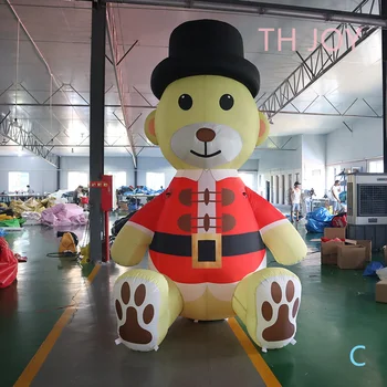 Brezplačna dostava do vrat,Napihljivi Medved za Božični praznik, 3m 10 m veliki napihljivi Božič medved balon za prodajo