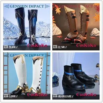 CosKoKo Kaeya/Thoma/Xingqiu/Dainsleif Čevlji Cosplay Anime Igra Genshin Vpliv Modni Visoki Škornji Stranka Vlogo Igrajo Dodatki