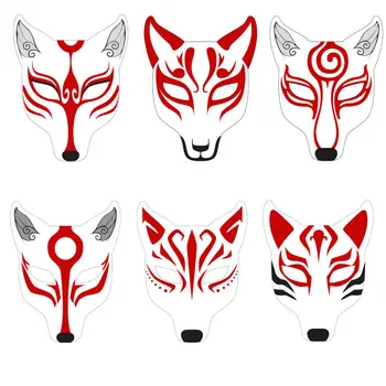 DIY Usnje Fox Masko za Ženske, Ročno pobarvan, Japonski Anime, Classic, Cosplay, Žensko Masko, Stranka Rekviziti