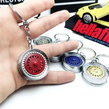 Fasion Ustvarjalne Avto, Kolo Keychain Miniaturni Kovinsko Kolo Platišče Keyring Multicolor 3D Posebne Kul Avto Key Ring