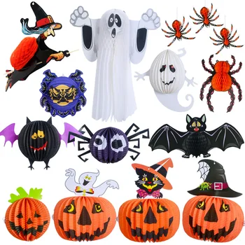 Halloween Papir Visi Pendents Risanka Bučna Bat Duha Pajek Satja Happy Halloween Duha Festival Stranka Dekor za Dom