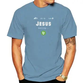Humor je Jezus Kliče T-shirt za Moške Kratke Rokave Priložnostne Krščanske Vere Tshirt O-vratu Opremljena 100% Cotton Tee Shirt Oblačila