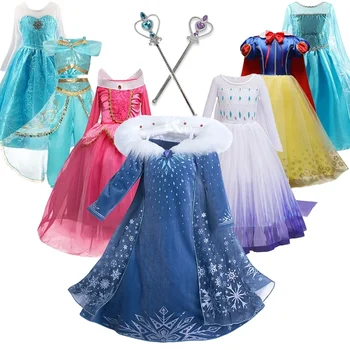 Novo Fantasy Cosplay Obleka za Halloween Kostum za Otroke Dekleta Princesa Drama Prikrivanje Baby Dekle Pustni Rojstni dan Oblačila