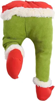 Okrasite Grinch Zelena Noge Drevo na Božični Dan Okrasite Santa Claus Elf Noge Božič