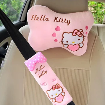 Sanrio Kawaii Moja Melodija Avto Vzglavniki Hello Kitty Anime Risanke Ljubko Moda Vrhunsko Ustvarjalno Koži Prijaznih Varnostnega Pasu Zajema