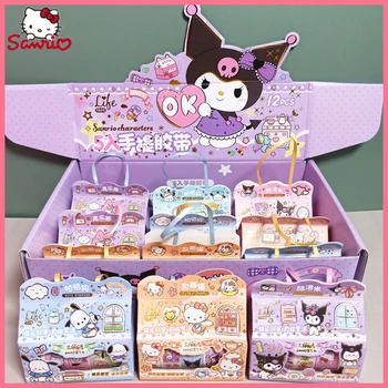 Sanrio Zunanje Trgovine Kuromi Melodijo Trak Prenosni Gift Box Set Diy Dnevnik Trak Risanka Lepe Nalepke Študent Dekoracijo Tiskovine