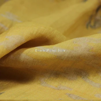 Svetlo oranžno barvo digitalni tisk, klasični phoenix vzorec, ramije tkanine