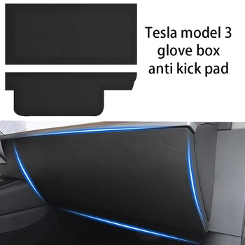 Tesla Model 3 Varstvu Potnikov Nalepke, Škatle Za Rokavice Anti Kick Pad Ogljikovih Vlaken Usnje Spremembo Notranje Opreme 2023
