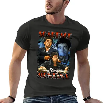 Tony Montana Scarface 90. LETIH Retro Prevelik T Shirt Poletje moška Oblačila 100% Bombaž Ulične Velikosti Vrhovi Tee