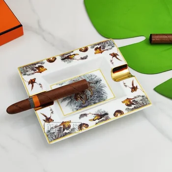 Ustvarjalne Cigar Keramični Pepelnik Evropske Dvojno Režo Naslikal Desk Gospodinjski Pepelnik Shranjevanje Pladenj desk Okrasni Pladenj Okraski