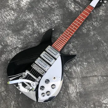 Visoka kakovost Ricken 325 Električna Kitara, 34 cm, Črne barve 6 Strune Guitarra,Resnično Fotografije