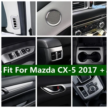 Voda Pokal / Škatle za Rokavice Ročaj / Gear Shift Plošča / Zrak Vtičnica Kritje Trim Fit Za Mazda CX-5 2017 - 2023 Srebro Avto Dodatki