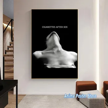 Črna Modernim Ženskam Cigarete Po Spolu Platno Slikarstvo Plakat in Tisk Stenskih slikah, za Dom, Dnevna Soba Dekoracijo Cuadros
